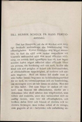 Till Henrik Schück På Hans Femtioårsdag.