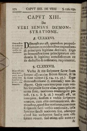 Caput XIII. De Veri Sensus Demonstratione.