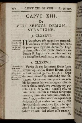 Caput XIII. De Veri Sensus Demonstratione.