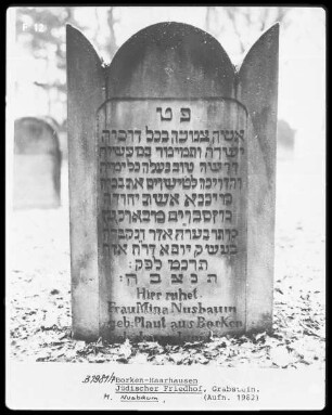 Grabstein Mina Nussbaum