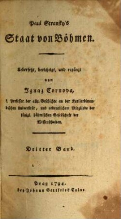 Paul Stransky's Staat von Böhmen, 3