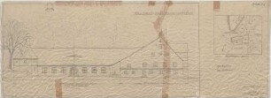 Fick, Roderich; Andechs; Gasthaus Wastian, Saalanbau - Lageplan; Saalanbau (Ansicht)