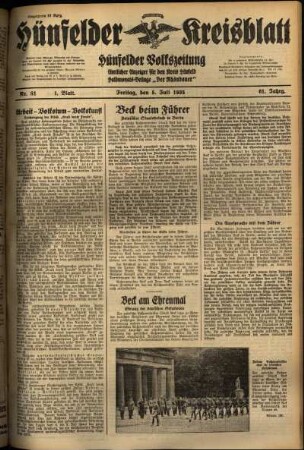 Erste Ausgabe vom Freitag, den 05. Juli 1935.