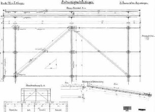 Fridingen (b Tuttlingen): Empfangsgebäude Bahnsteigdach Pfetten und Windverband (Grundrisse)