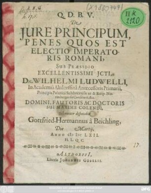De Iure Principum, Penes Quos Est Electio Imperatoris Romani