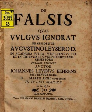 De falsis quae vulgus ignorat