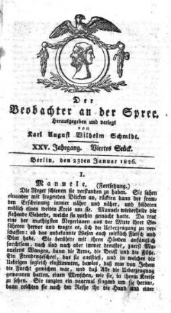 4. Stueck, 23. Januar 1826