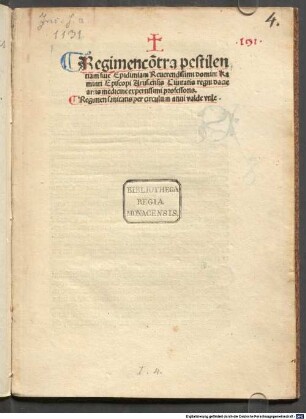 Regimen contra pestilentiam