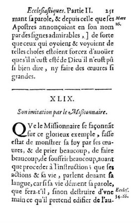 XLIX. Son imitation par le Mißionnaire