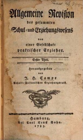 Allgemeine Revision des gesammten Schul- und Erziehungswesens, 1