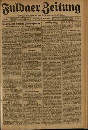 Ausgabe vom Samstag, den 17. Juni 1922.