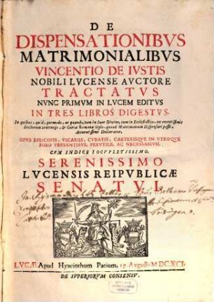 Tractatus de dispensationibus matrimonialibus