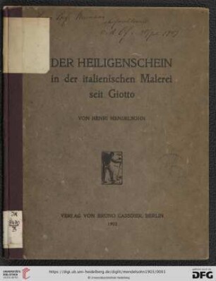 Der Heiligenschein in der italienischen Malerei seit Giotto