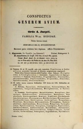 Conspectus generum avium, 2