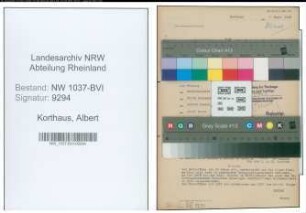 Entnazifizierung Albert Korthaus , geb. 30.09.1893 (Baurat)