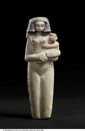 Statuette einer nackten Frau mit Kind (Frauenfigur)