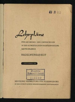 1948: Nadelwerkarbeit