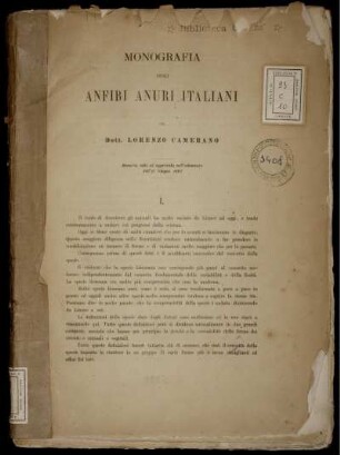 Monografia Degli Anfibi Anuri Italiani