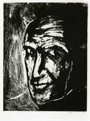 Selbstbildnis : Selbstbildnis. Holzstich; 240 x 183 mm (um 1930, D. P. Sterenberg). Berlin: Privatbesitz