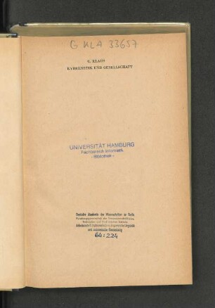 Kybernetik und Gesellschaft