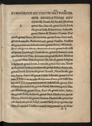 Evangelium Secundum Matthaeum.