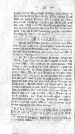 Vorbereitungspredigt