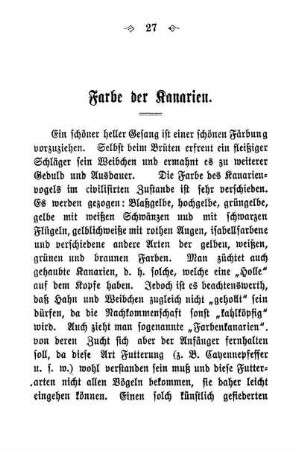 Farbe der Kanarien