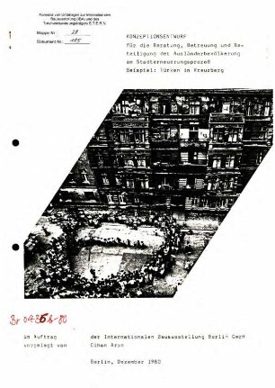 Konzeption: Ausländerbeteiligung bei der Stadterneuerung (Türken in Kreuzberg)