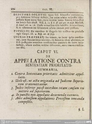 Caput VI. De Appellatione Contra Sententiam Prioritatis