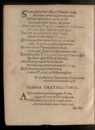 Elegia Gratulatoria.