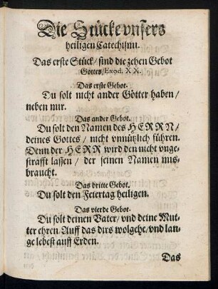 Die Stücke unsers heiligen Catechismi.