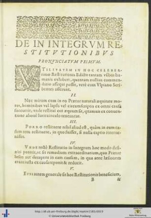 De In Integrum Restitutionibus