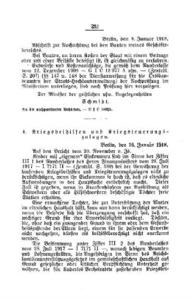 Kriegsbeihilfen und Kriegsteuerungszulagen : [A. Behörden und Beamte]