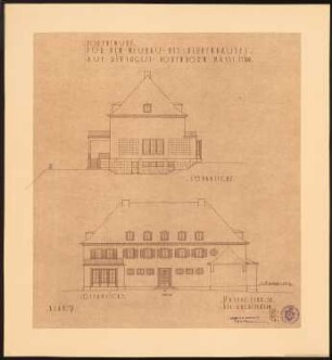 Herrenhaus Hohenborn bei Kassel Umbau: Südansicht und Ostansicht 1:100