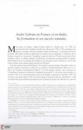 André Lebrun en France et en Italie : sa formation et ses succès romains