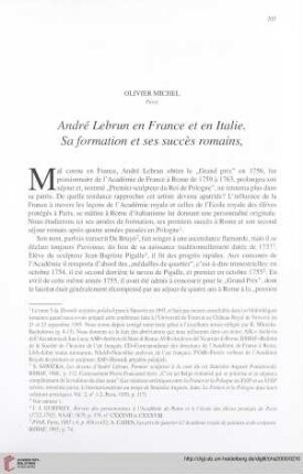 André Lebrun en France et en Italie : sa formation et ses succès romains