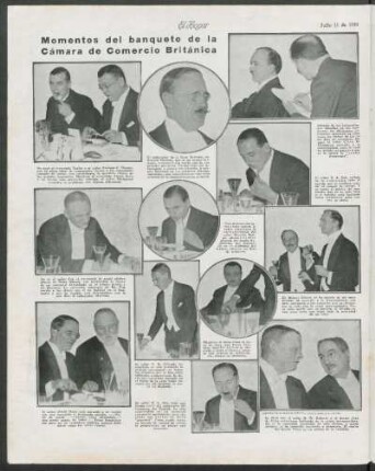 Momentos del banquete de la Cámara de Comercio Británica