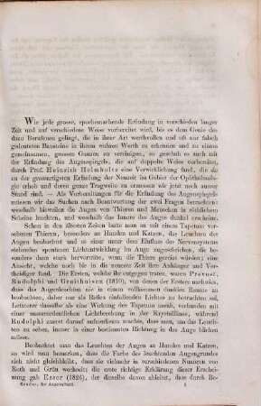 Der Augenspiegel : seine Formen und sein Gebrauch ; nach den vorhandenen Quellen zusammengestellt