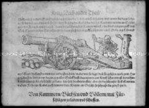 Darstellung eines Geschützes aus Fronspergers Kriegsbuch
