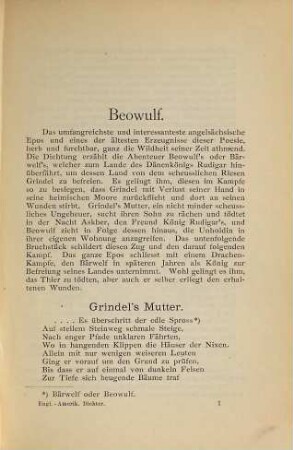 England und Amerika : Fünf Bücher englischer u. amerikanischer Gedichte von den Anfängen bis auf die Gegenwart. In deutschen Uebersetzungen. Chronologisch geordnet mit litterarhistorisch-kritischen Notizen und einer Einleitung: Über Geist und Entwickelung der englischen Poesie. von Julius Hart