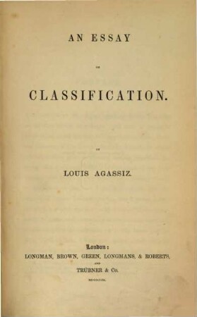 An Essay on classification