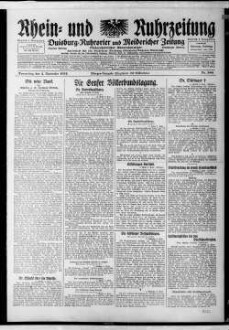 Rhein- und Ruhrzeitung : Tageszeitung für das niederrheinische Industriegebiet und den linken Niederrhein : das Blatt der westdeutschen Binnenschiffahrt