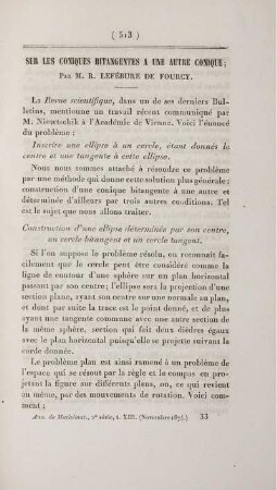 Sur les coniques bitangentes a une autre conique.