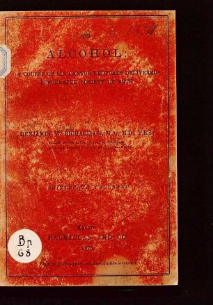 On Alcohol : a course of six cantor lectures delivered before the Society of Arts
