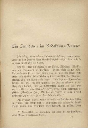 Ein Stündchen im Redaktions-Zimmer