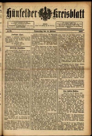 Ausgabe vom Donnerstag, den 11. Februar 1897.