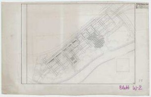 Verkehrsmuseum (nicht realisiert) – Variante V: Lageplan. Berlin-Tiergarten, Lüneburger Straße/Magnus-Hirschfeld-Ufer