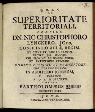 De Superioritate Territoriali