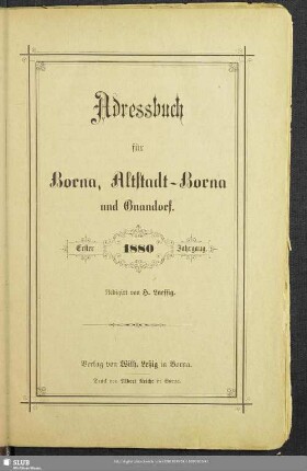 1.1880: Adressbuch für Borna, Altstadt-Borna und Gnandorf