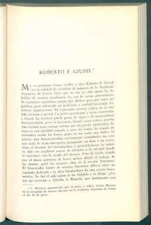 Roberto F. Giusti